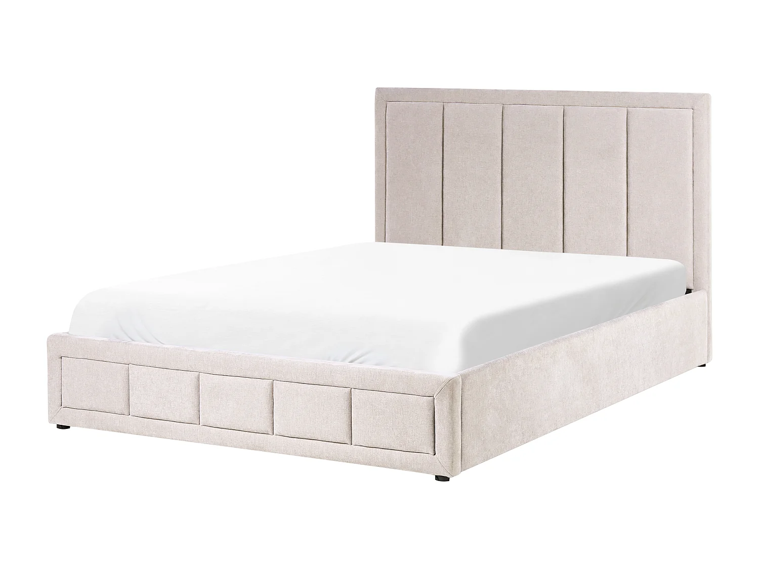 Lit ottoman Tissu chenille QUIBERON 160 x 200 cm Taupe