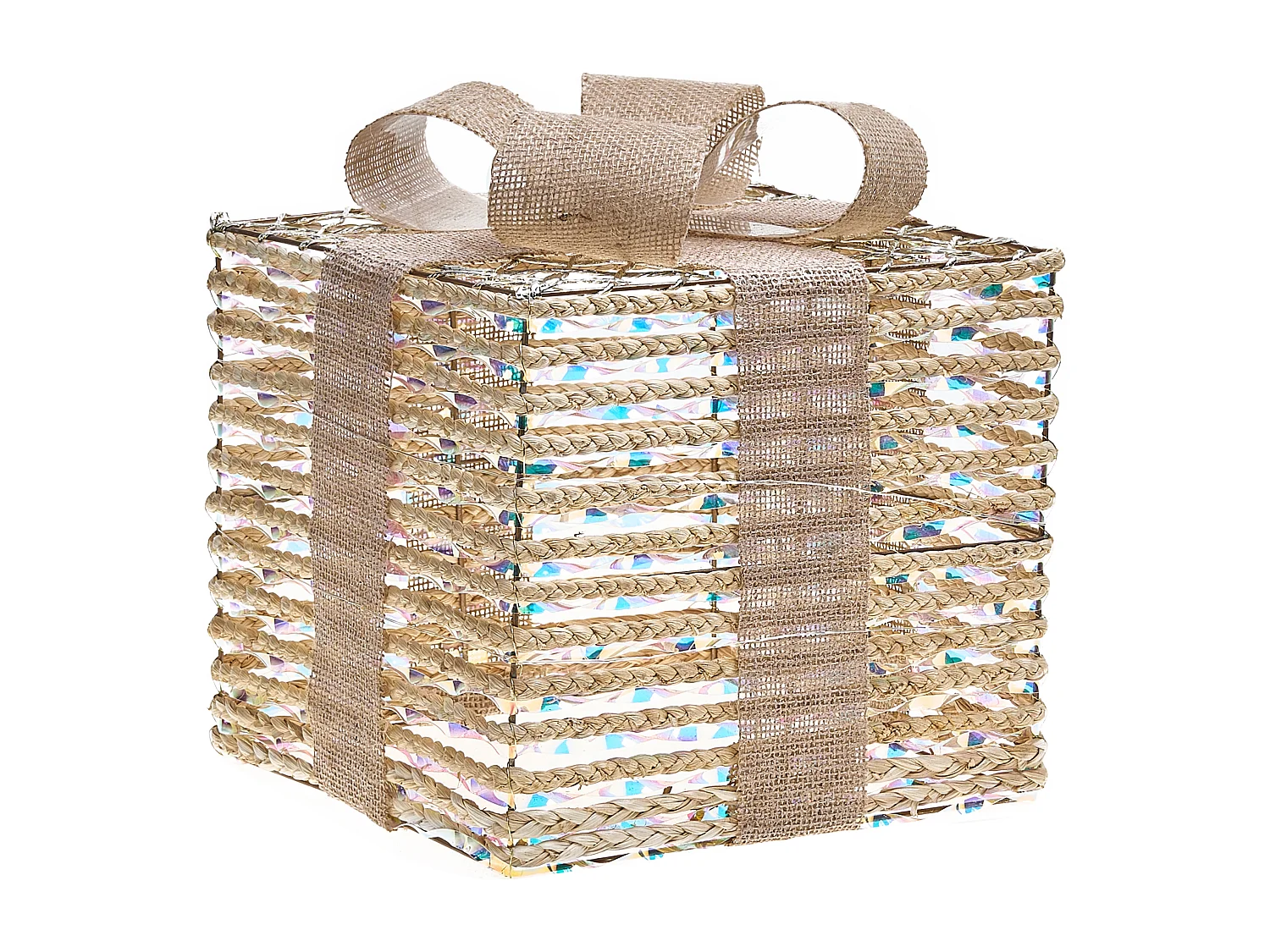 Lot de 3 décorations de Noël LED MOSSO Cadeaux de Noël 20/25/30 cm Beige