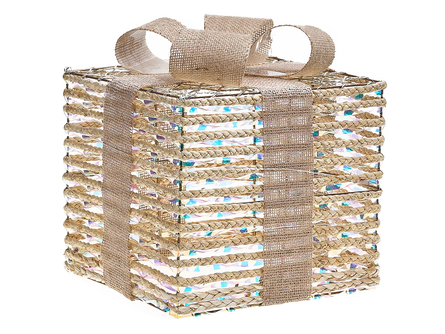 Lot de 3 décorations de Noël LED MOSSO 20/25/30 cm Cadeaux de Noël Beige