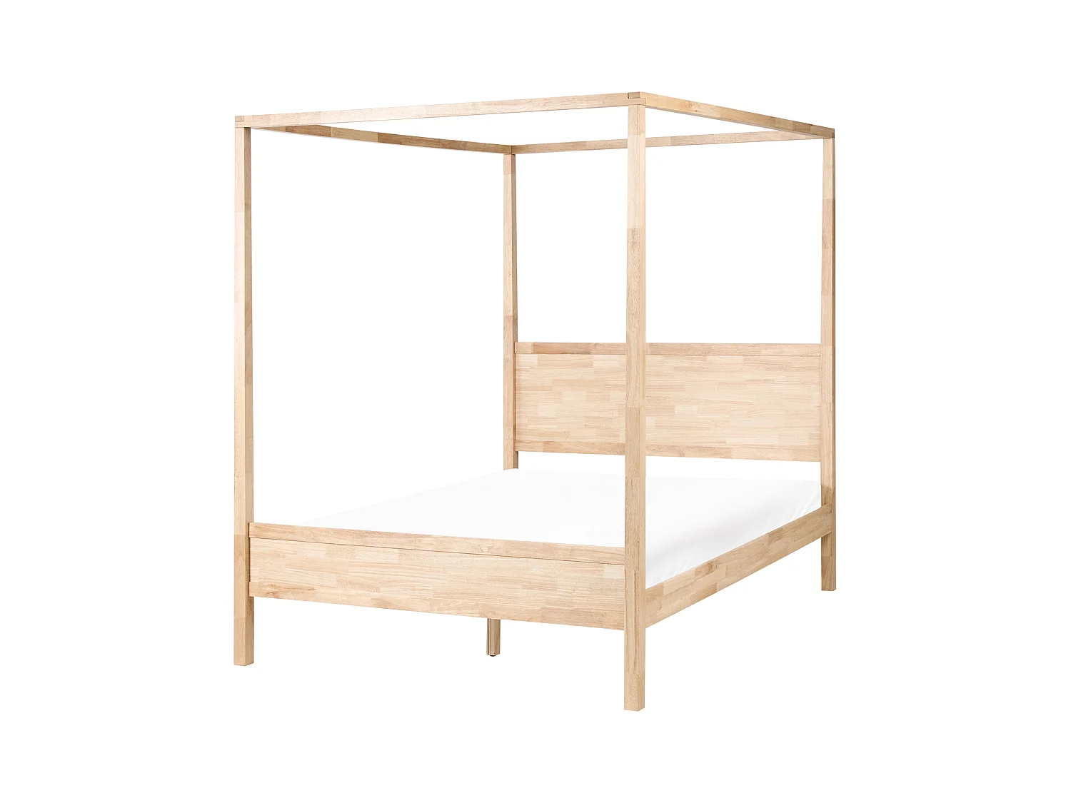 Lit à baldaquin Bois HAUTERIVES 160 x 200 cm Marron clair