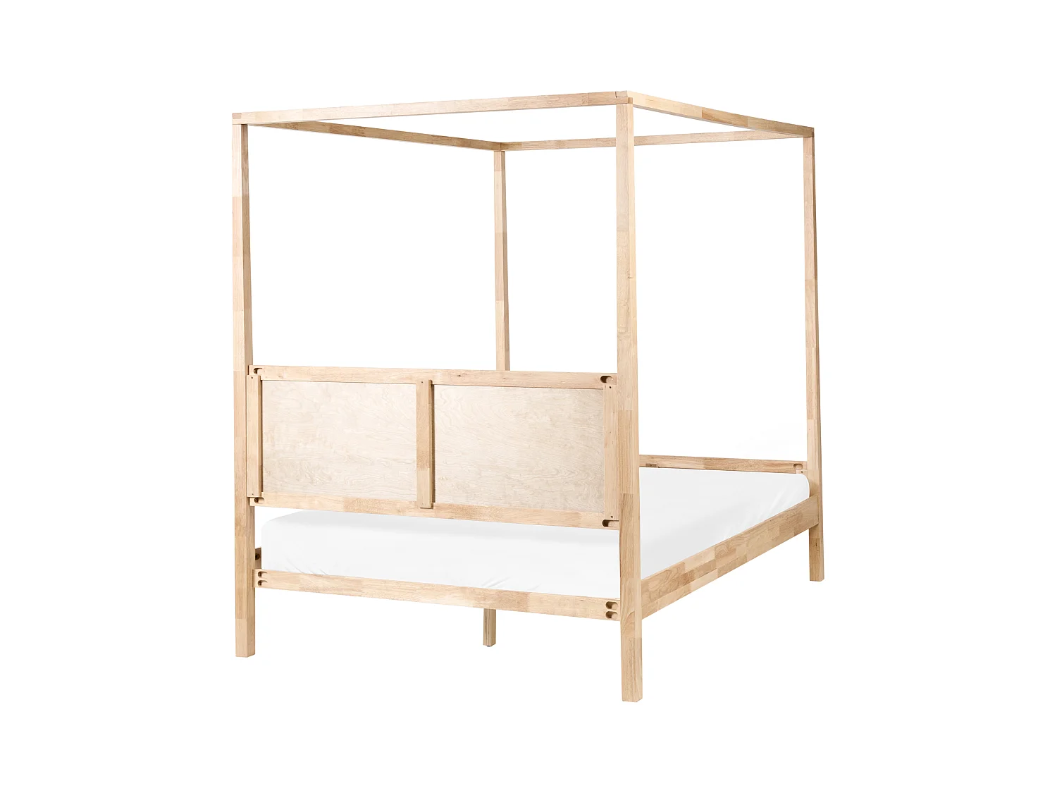 Lit à baldaquin Bois HAUTERIVES 160 x 200 cm Marron clair