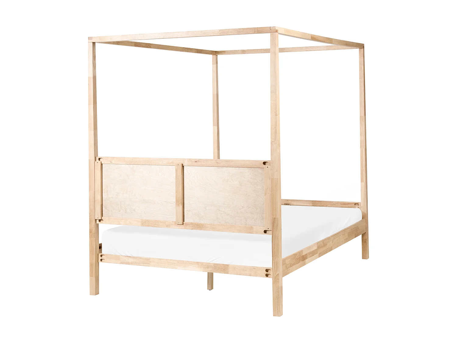 Lit à baldaquin Bois HAUTERIVES 160 x 200 cm Marron clair