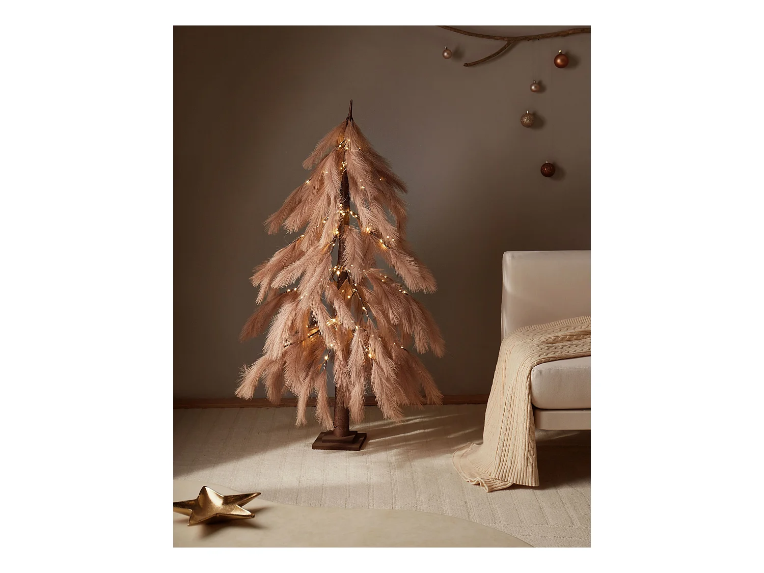 Décoration extérieure LED BIFROST Arbre de Noël 123 cm Beige
