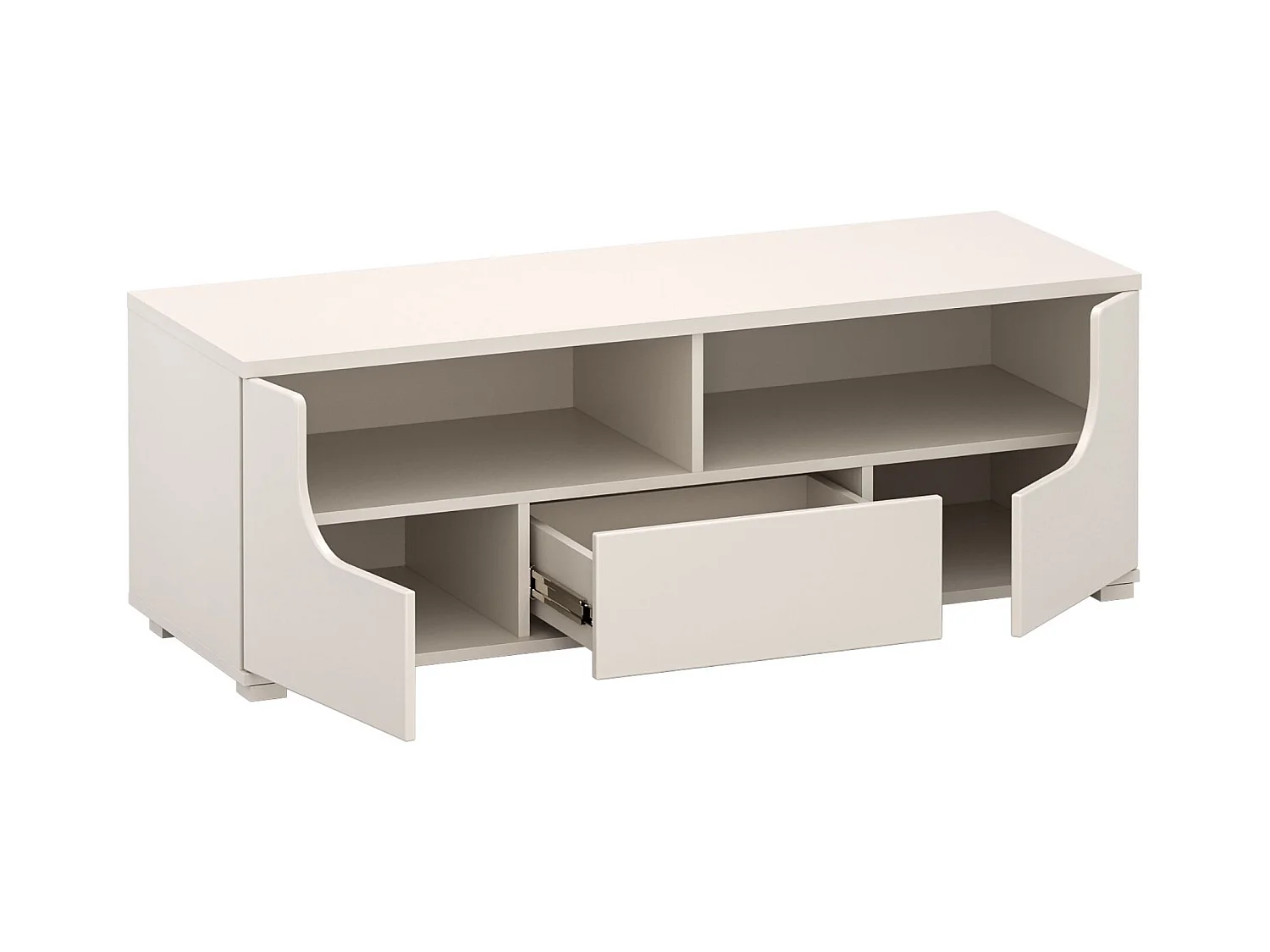 TV-Lowboard mit Schublade und offenen Fächern – 130 cm – kaschmirgrau – VELDIO