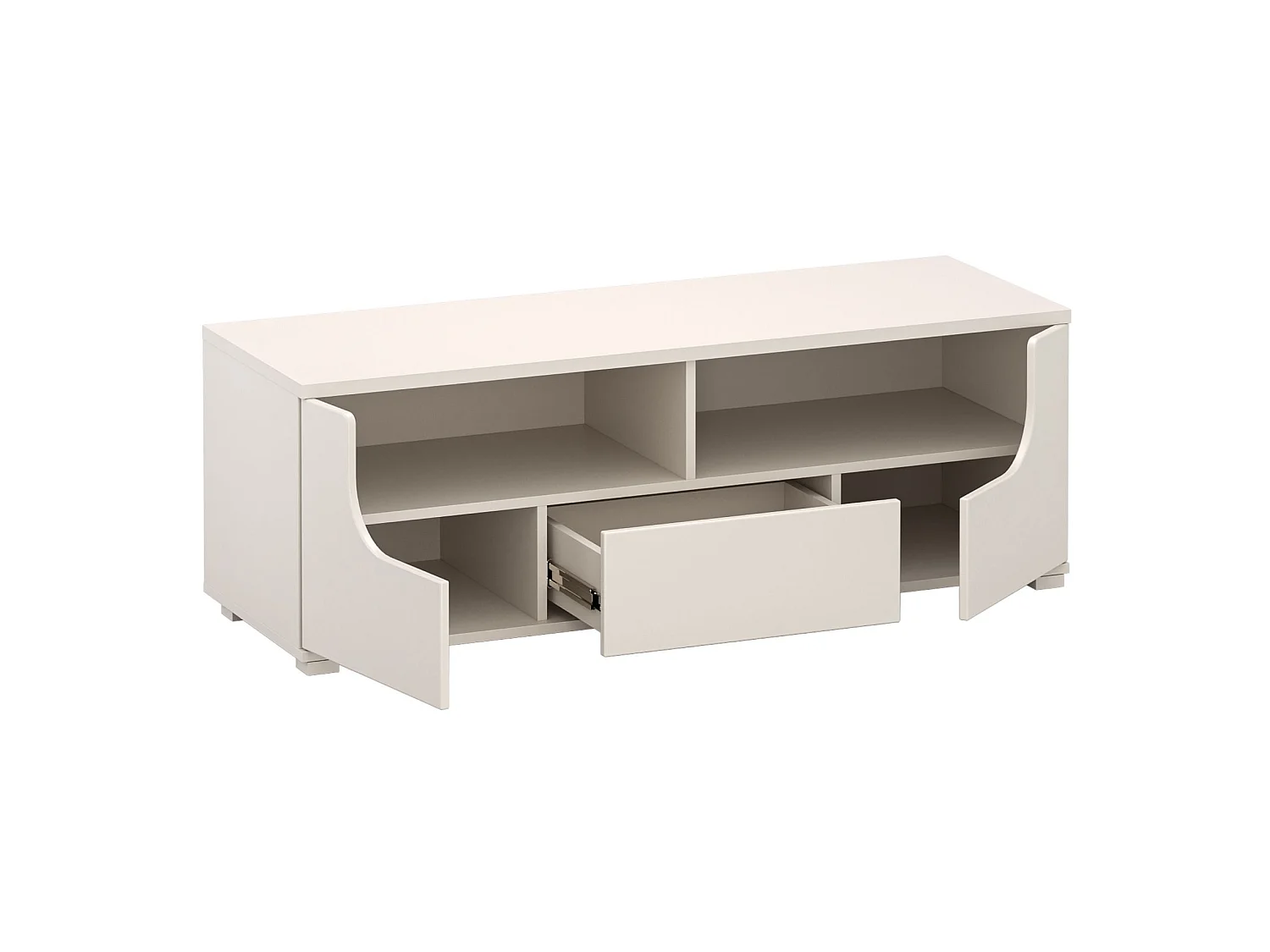 Mobile TV con cassetto e vani aperti – 130 cm – grigio cashmere – VELDIO