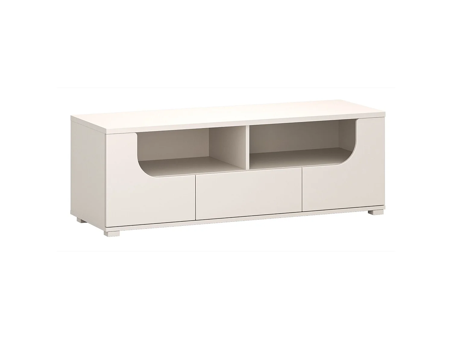 Mobile TV con cassetto e vani aperti – 130 cm – grigio cashmere – VELDIO