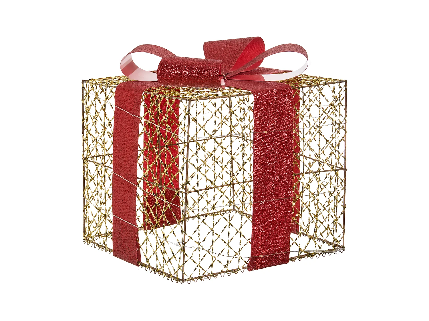 Lot de 3 décorations de Noël LED LYSEREN Cadeaux de Noël 20/25/30 cm Doré