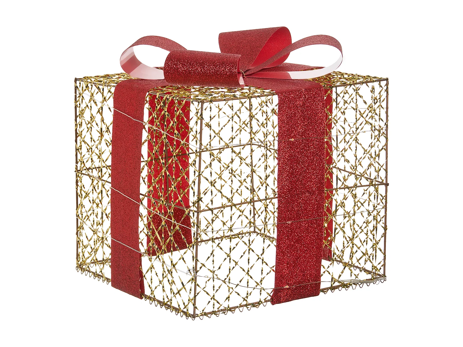 Lot de 3 décorations de Noël LED LYSEREN 20/25/30 cm Cadeaux de Noël Doré
