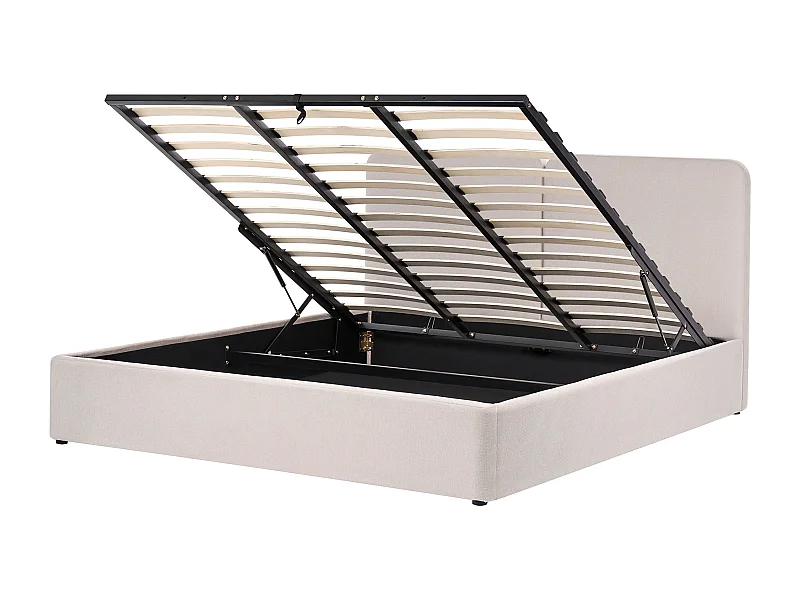 Lit ottoman Tissu ARBOIS 180 x 200 cm Beige