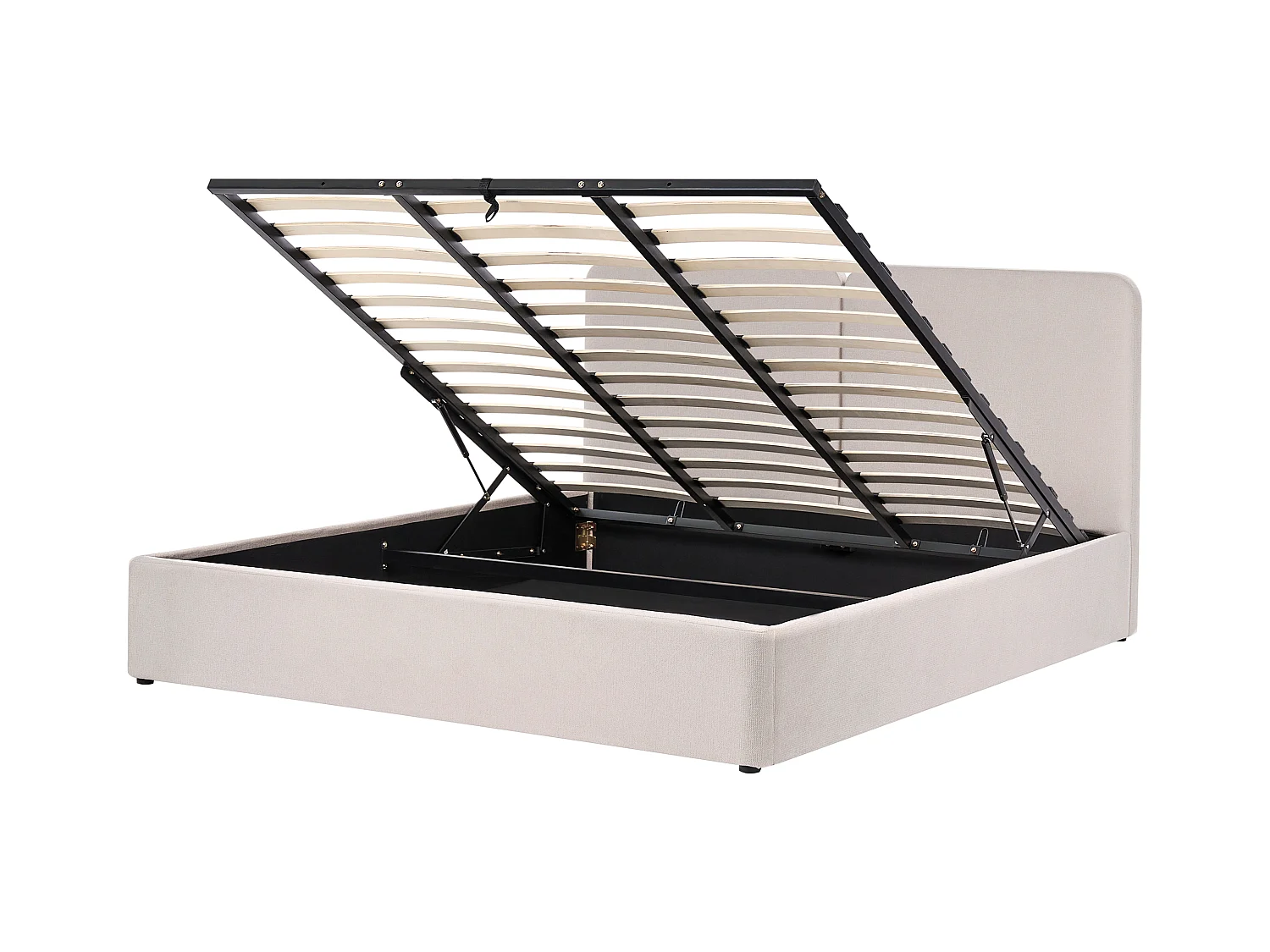 Lit ottoman Tissu ARBOIS 180 x 200 cm Beige