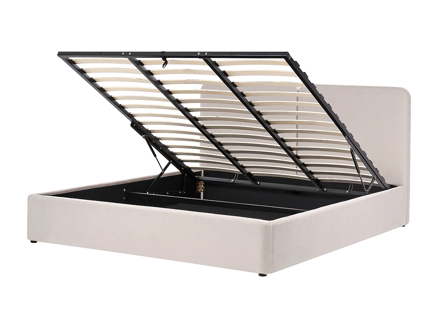 Lit ottoman Tissu ARBOIS 180 x 200 cm Beige