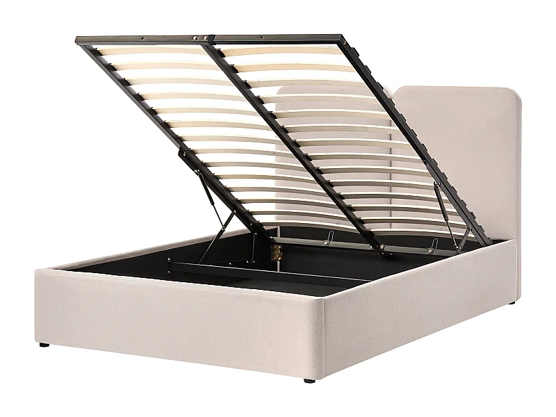 Lit ottoman Tissu ARBOIS 140 x 200 cm Beige