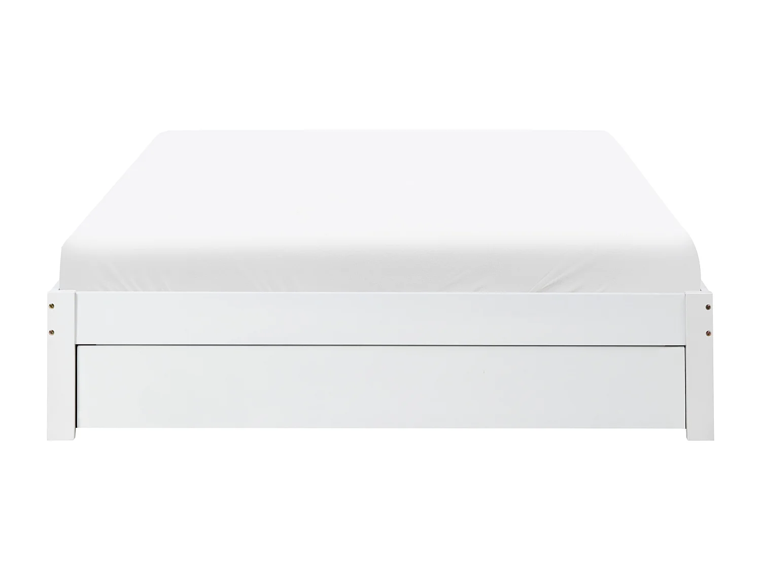 Lit avec tiroirs de rangement sans tête de lit Bois GIAT 160 x 200 cm Blanc