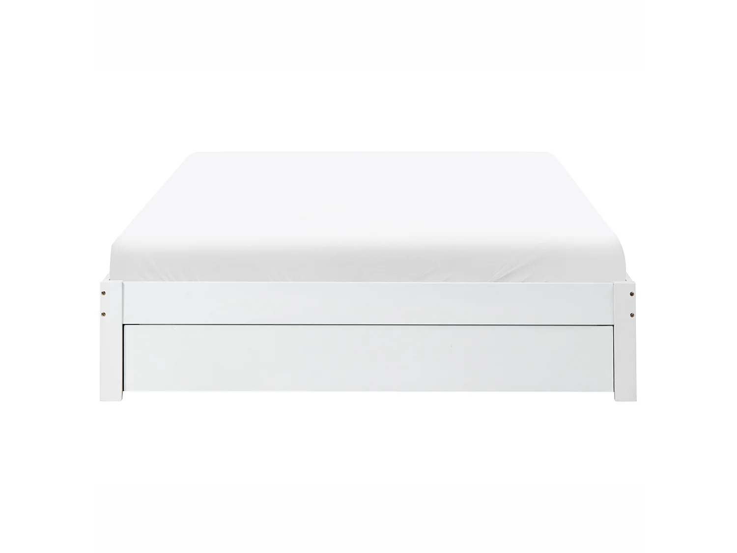 Lit avec tiroirs de rangement sans tête de lit GIAT Bois Blanc 160 x 200 cm