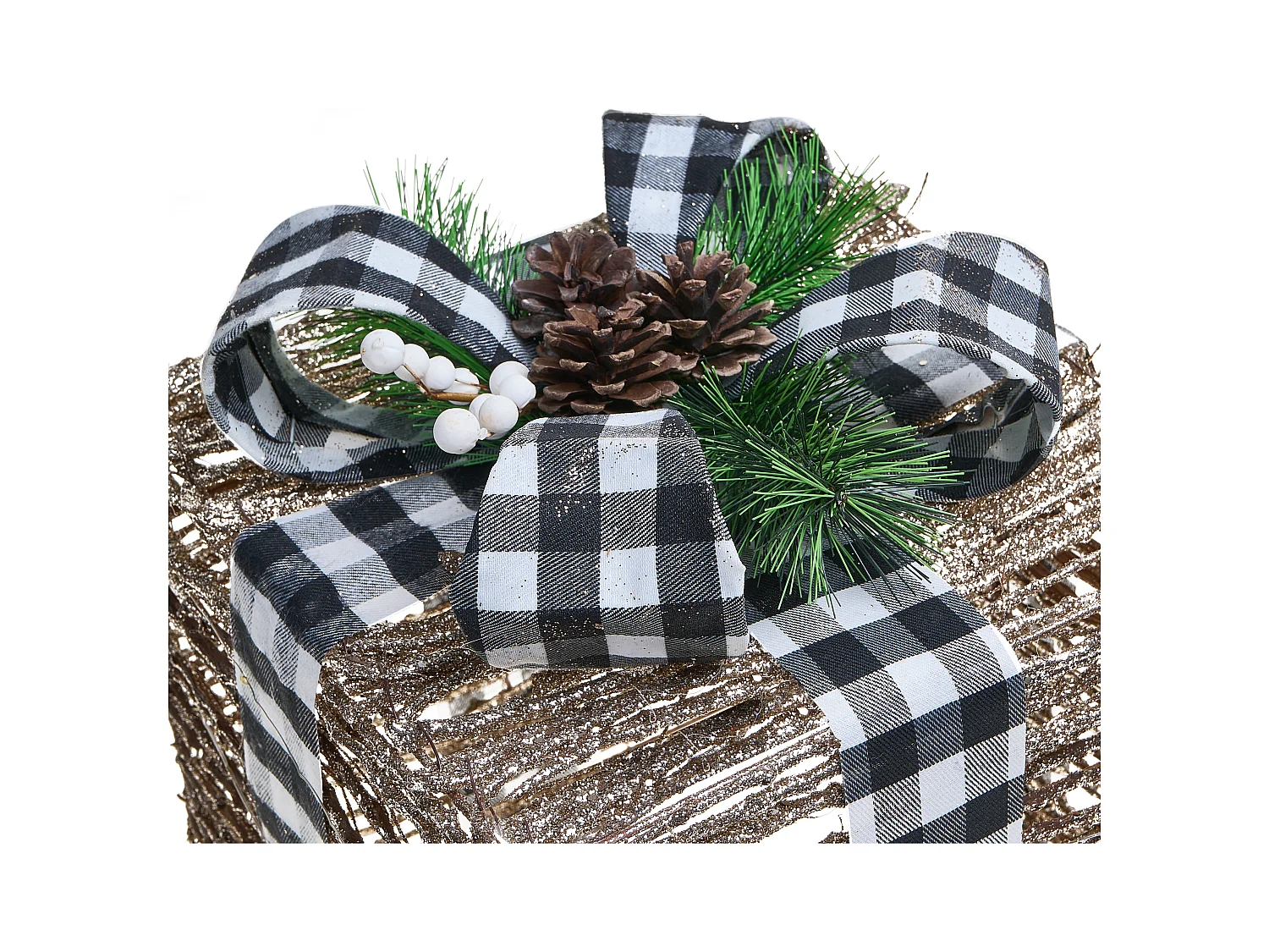 Lot de 3 décorations de Noël LED ARRESKOV Cadeaux de Noël 20/25/30 cm Marron