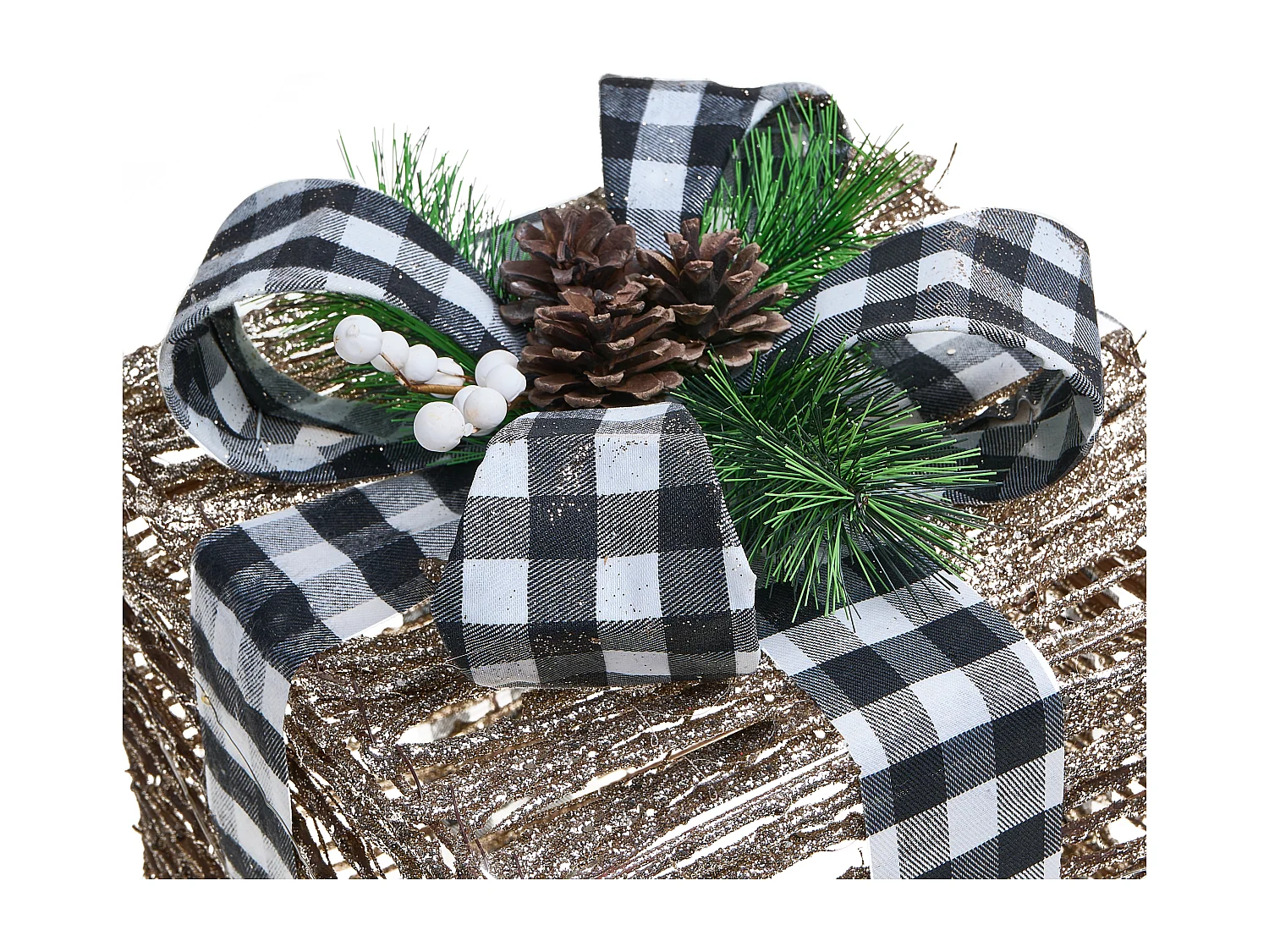 Lot de 3 décorations de Noël LED ARRESKOV Cadeaux de Noël 20/25/30 cm Marron