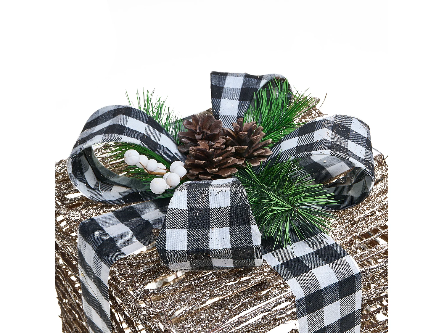Lot de 3 décorations de Noël LED ARRESKOV 20/25/30 cm Cadeaux de Noël Marron