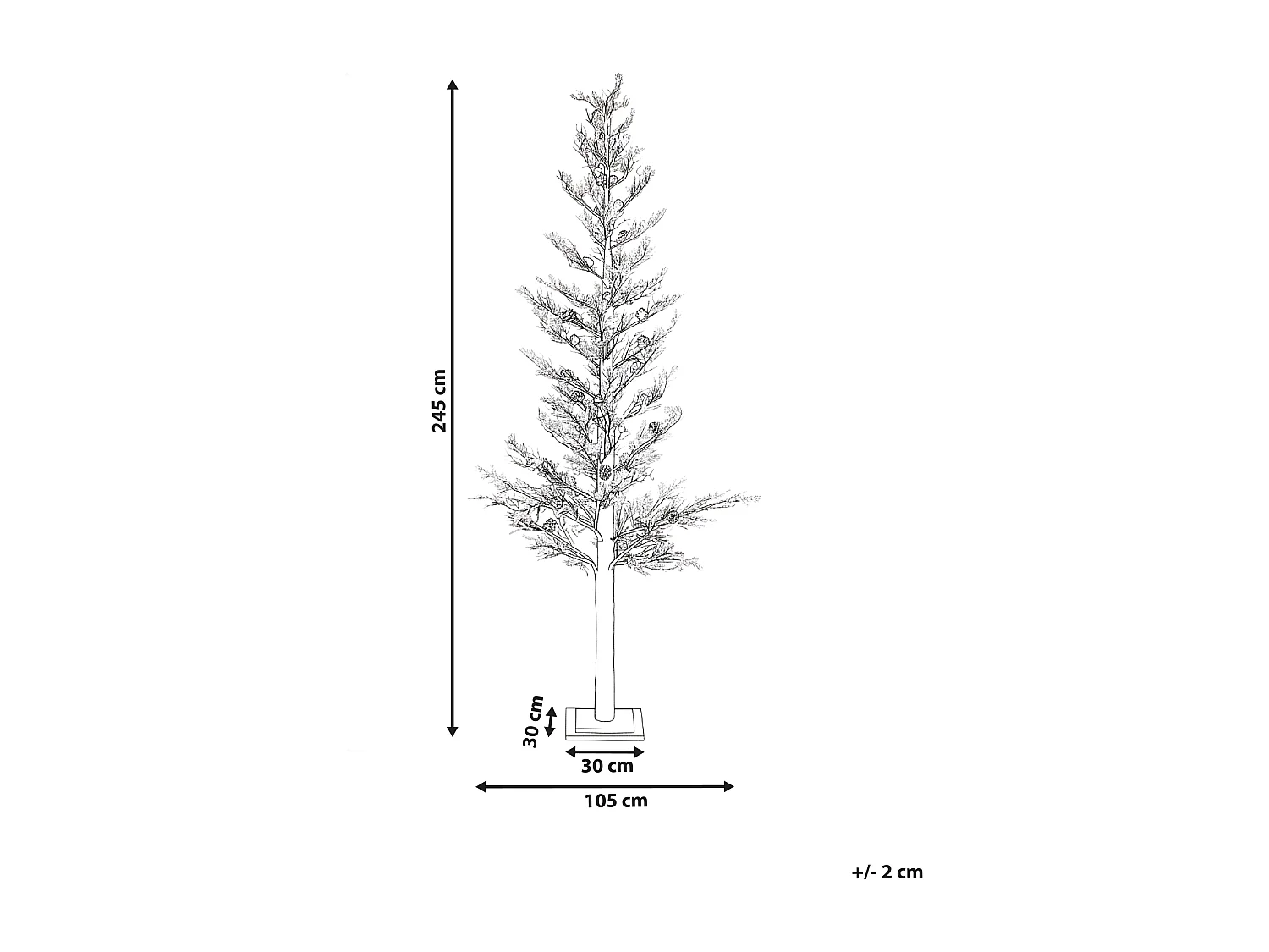 Décoration extérieure LED GRENIVIK Arbre de Noël 245 cm Blanc