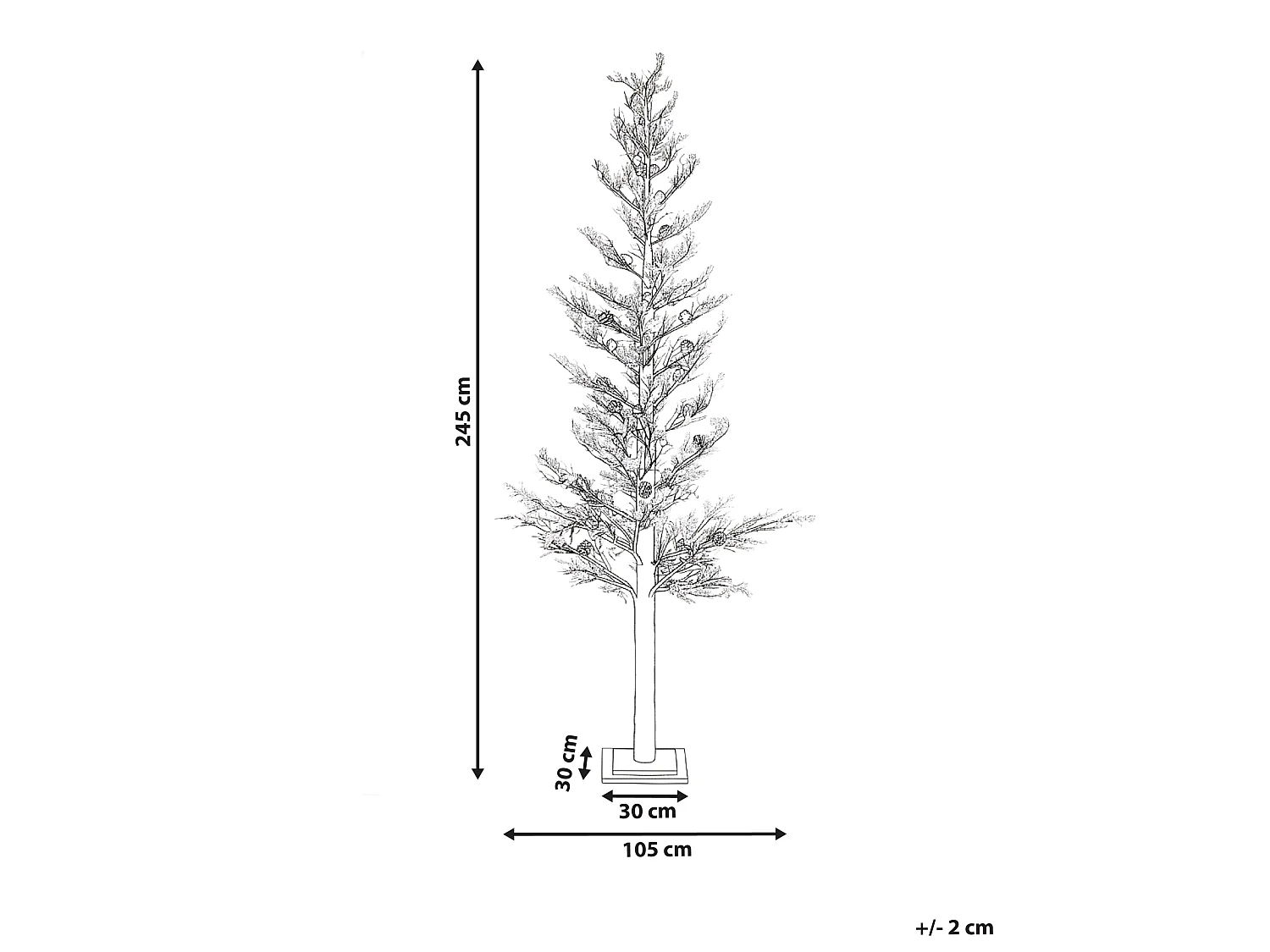 Décoration extérieure LED GRENIVIK 245 cm Arbre de Noël Blanc