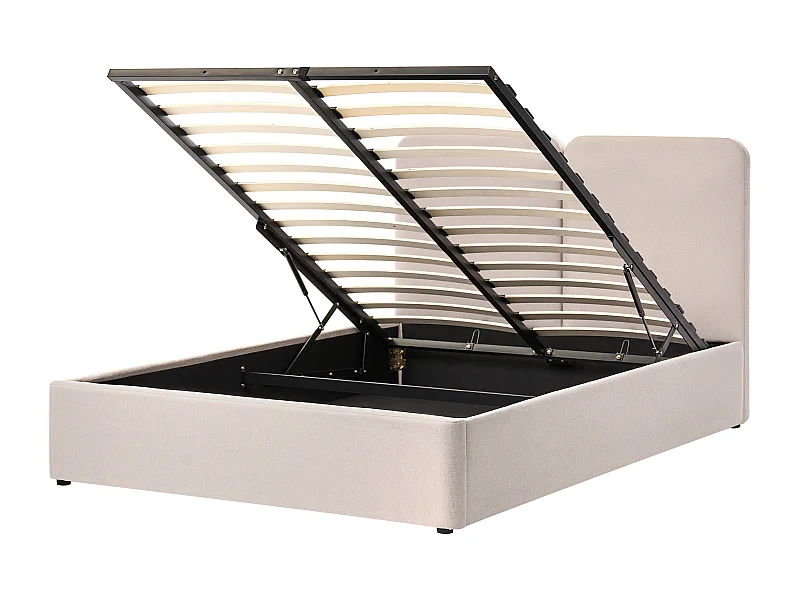 Lit ottoman Tissu ARBOIS 160 x 200 cm Beige