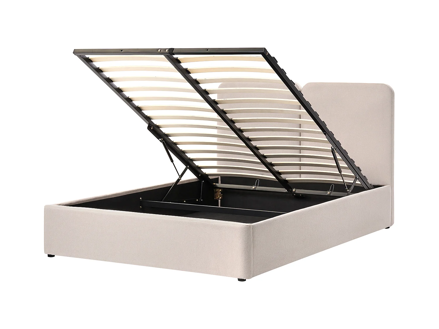 Lit ottoman Tissu ARBOIS 160 x 200 cm Beige