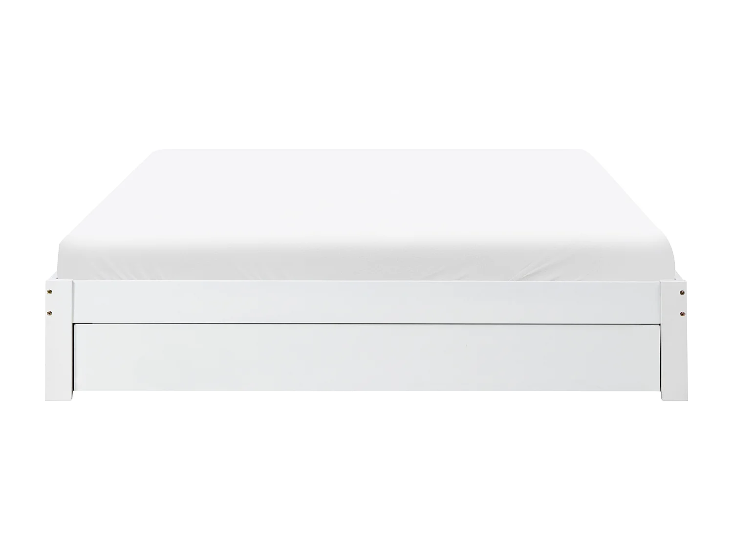 Lit avec tiroirs de rangement sans tête de lit Bois GIAT 180 x 200 cm Blanc