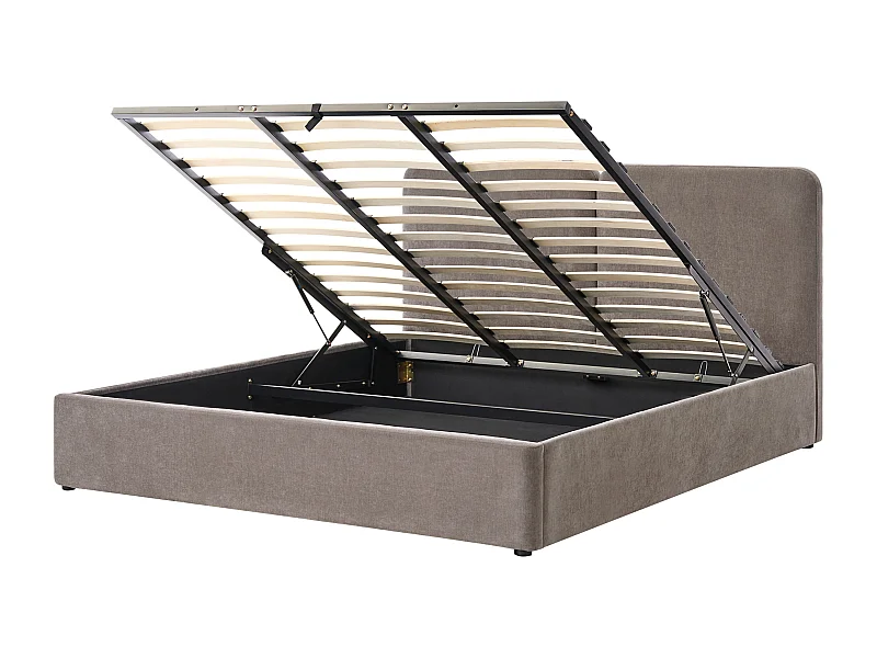 Lit ottoman Tissu ARBOIS 180 x 200 cm Taupe