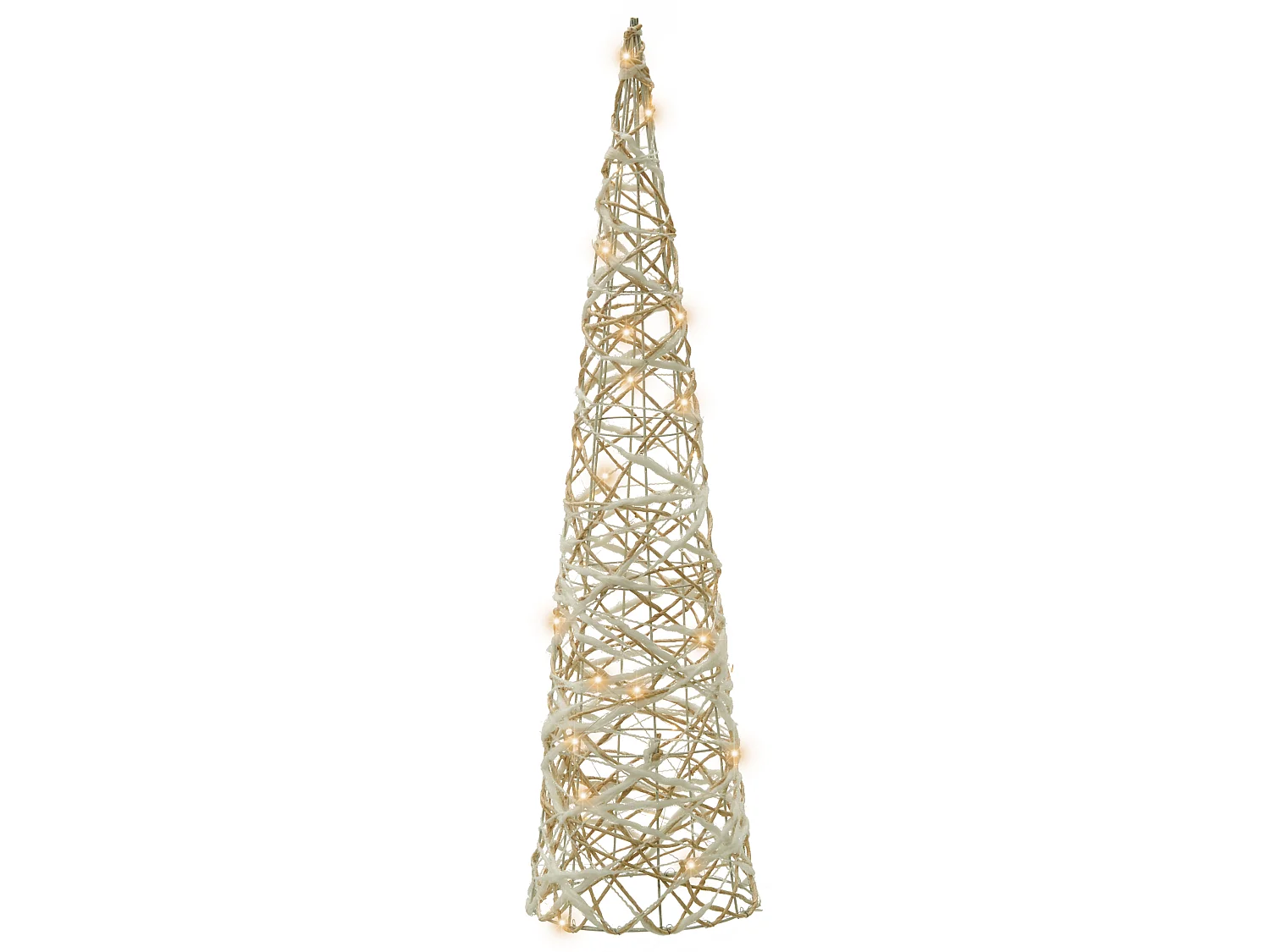 Lot de 3 décorations de Noël TUELSO 60/80/100 cm Arbre de Noël Blanc/doré