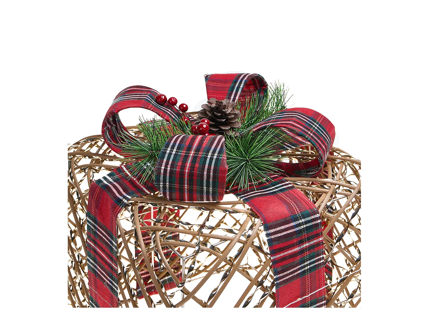 Lot de 3 décorations de Noël LED VANDET Cadeaux de Noël 20/25/30 cm Marron