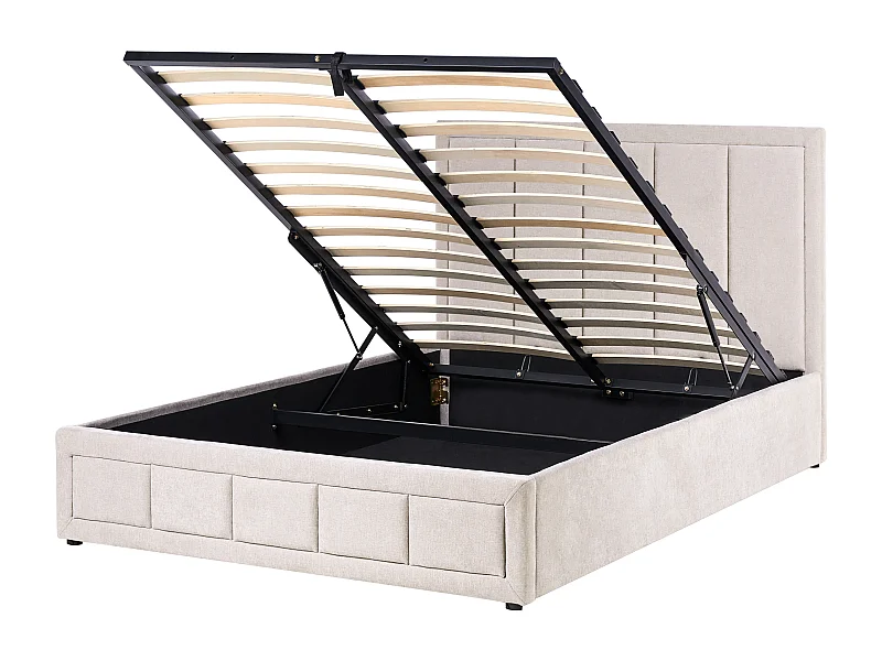 Lit ottoman Tissu QUIBERON 140 x 200 cm Beige