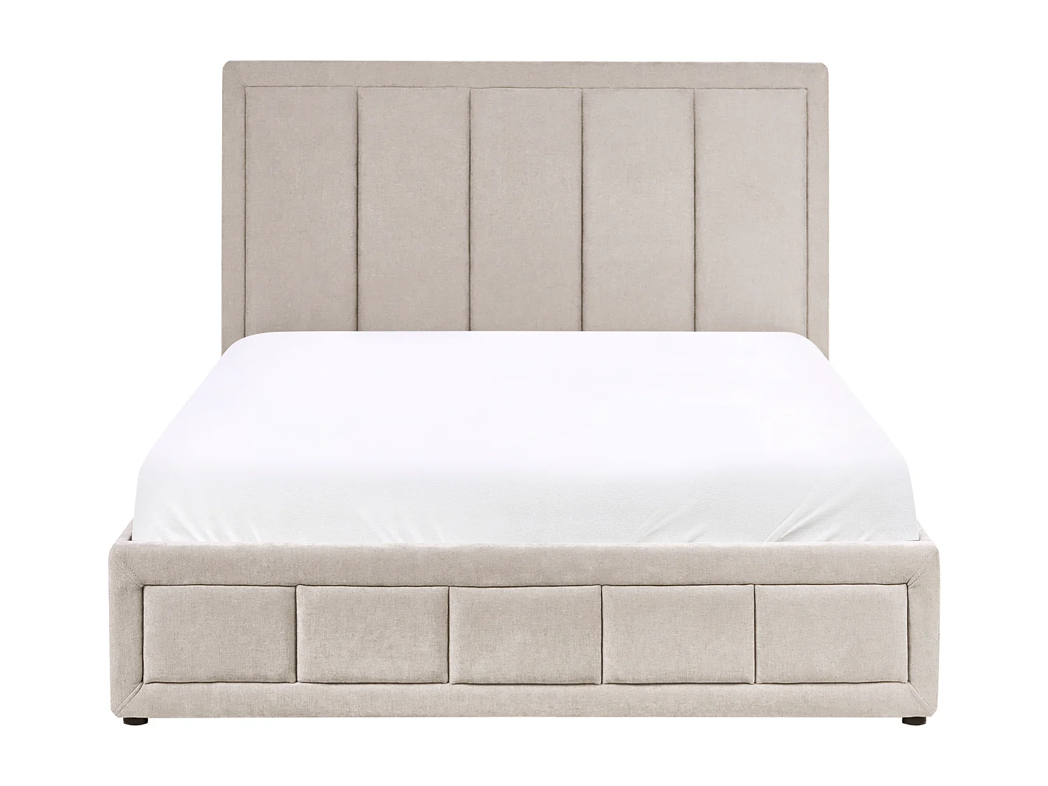 Lit ottoman Tissu chenille QUIBERON 140 x 200 cm Taupe