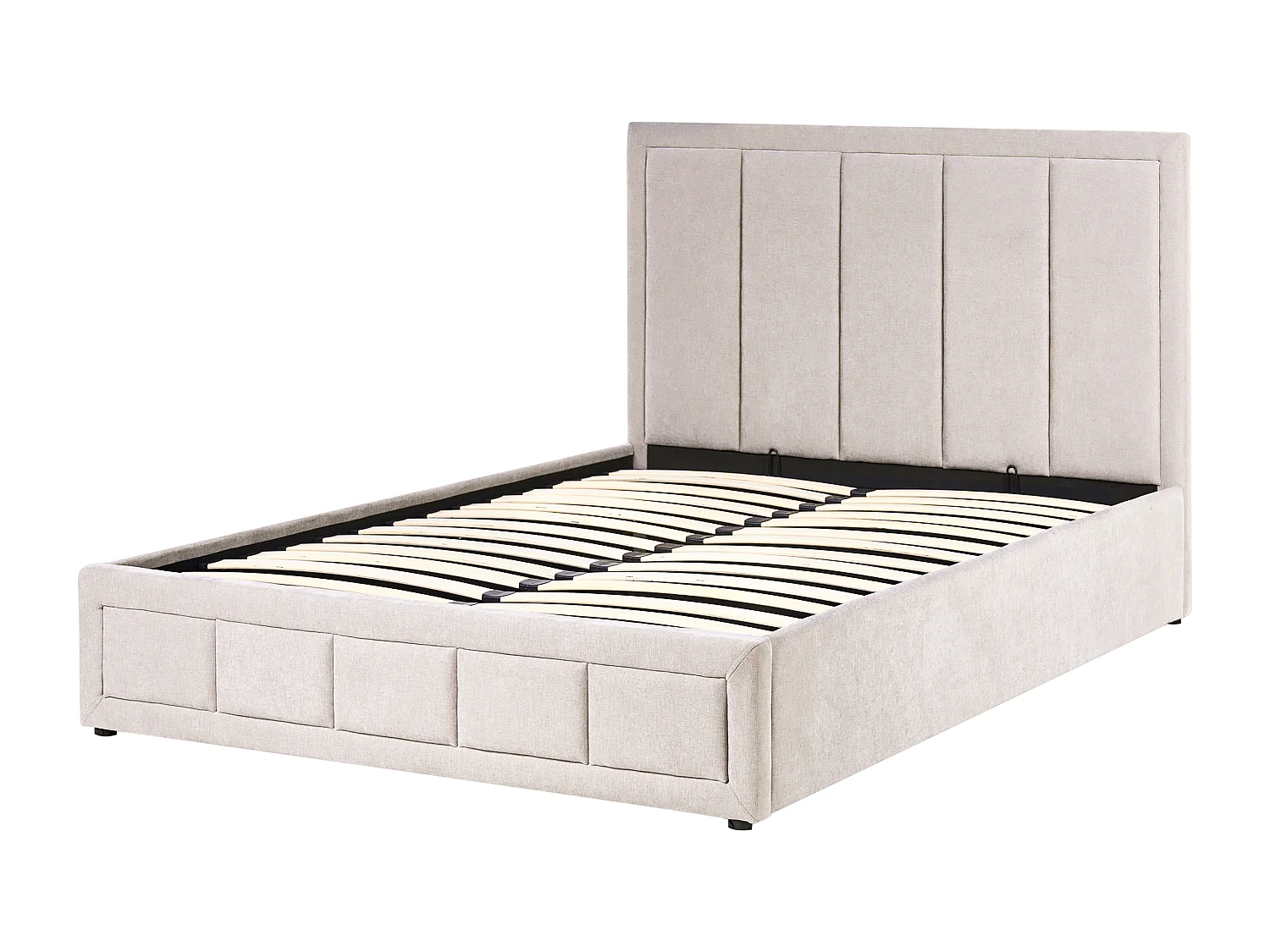 Lit ottoman Tissu chenille QUIBERON 140 x 200 cm Taupe