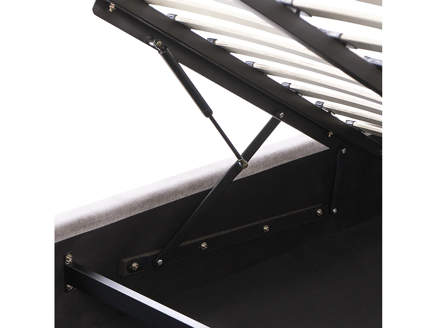 Lit ottoman Tissu chenille QUIBERON 140 x 200 cm Taupe