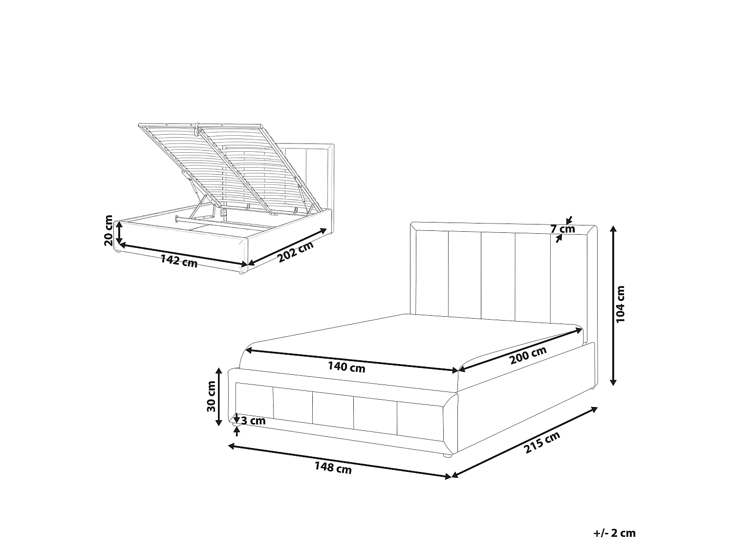 Ottoman Bed QUIBERON Chenille Taupe 140 x 200 cm (EU Double)