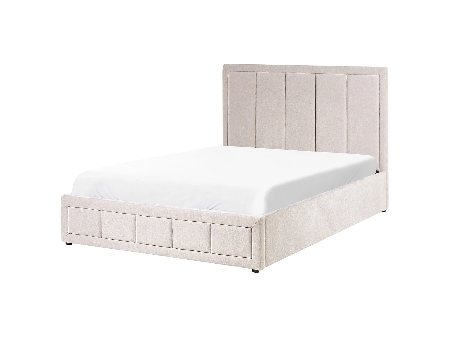 Ottoman Bed QUIBERON Chenille Taupe 140 x 200 cm (EU Double)