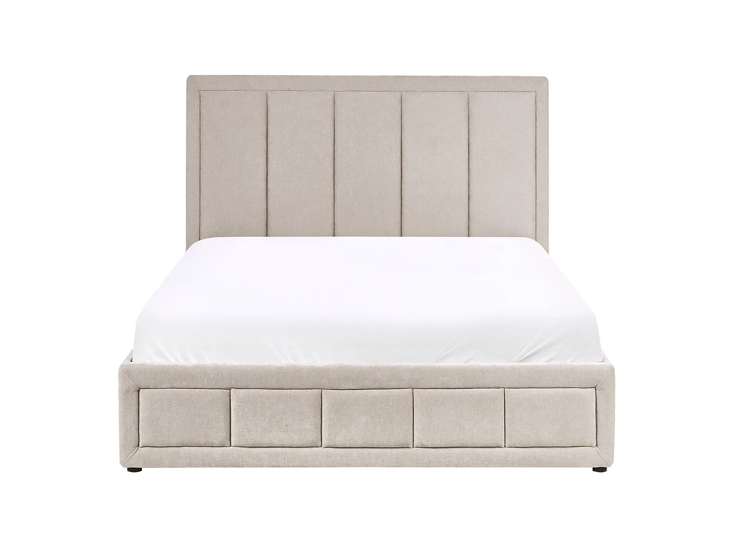 Ottoman Bed QUIBERON Chenille Taupe 140 x 200 cm (EU Double)