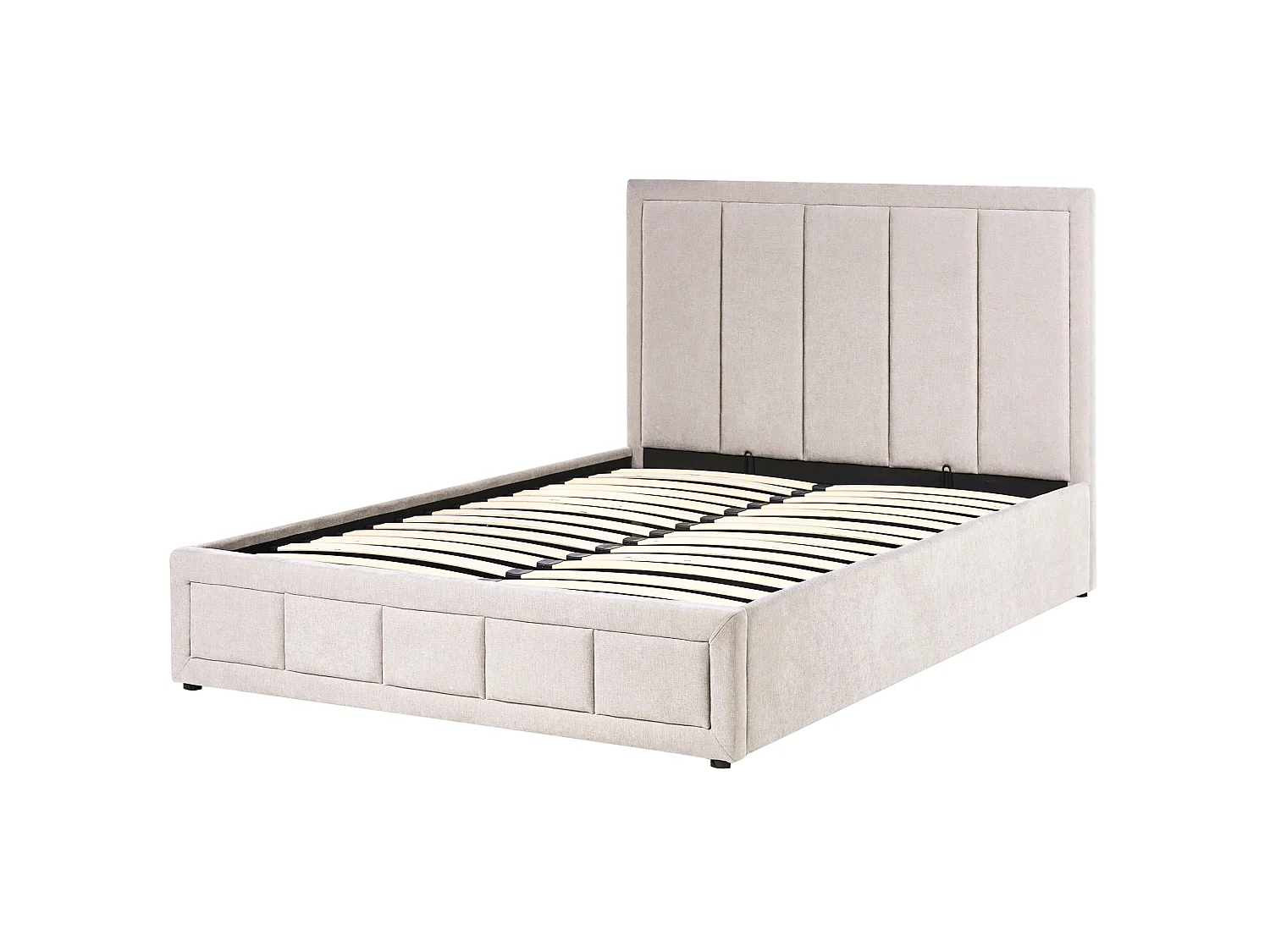 Ottoman Bed QUIBERON Chenille Taupe 140 x 200 cm (EU Double)