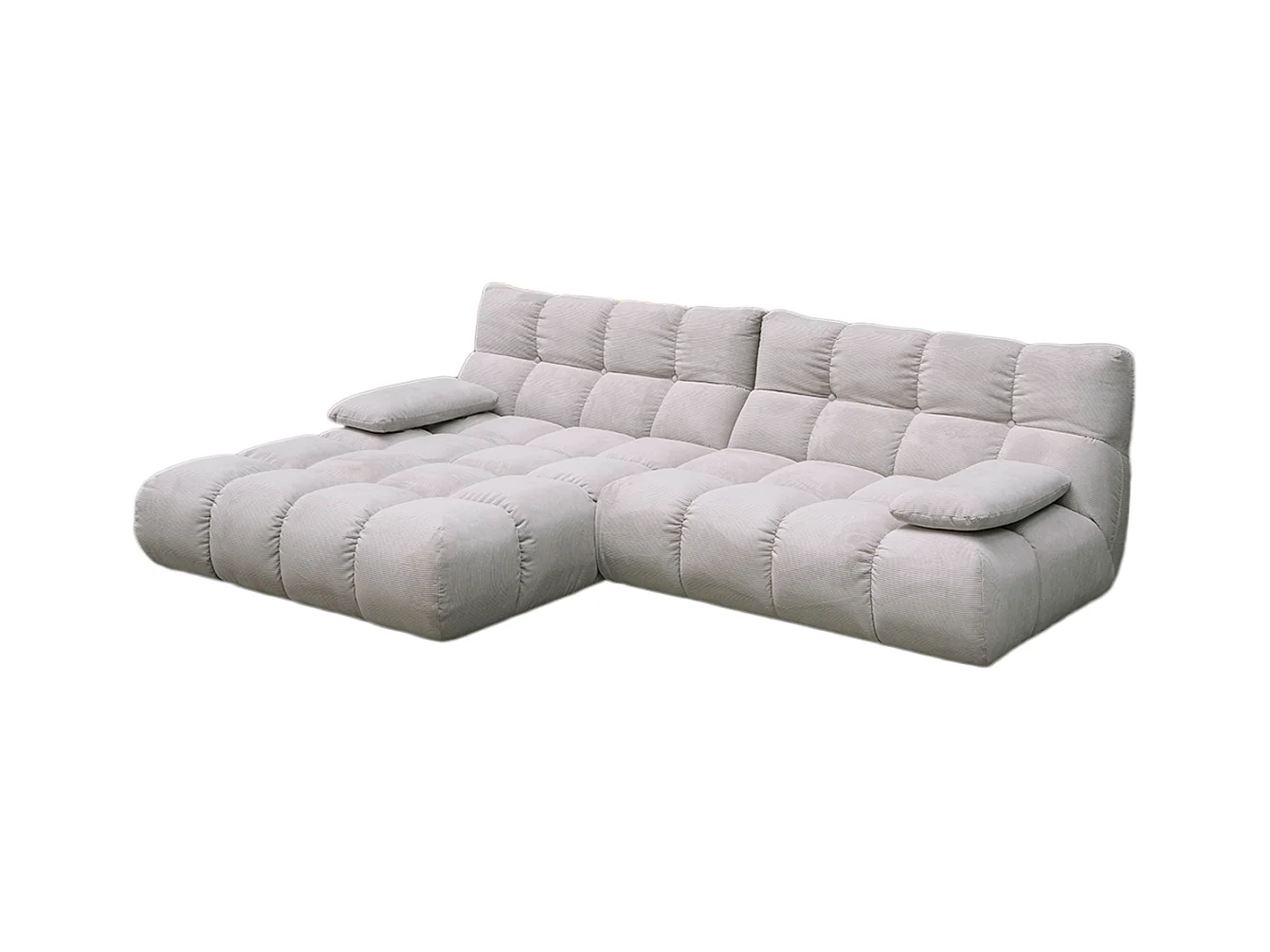 Canapé d'angle - argent Velours côtelé - VIVIEN