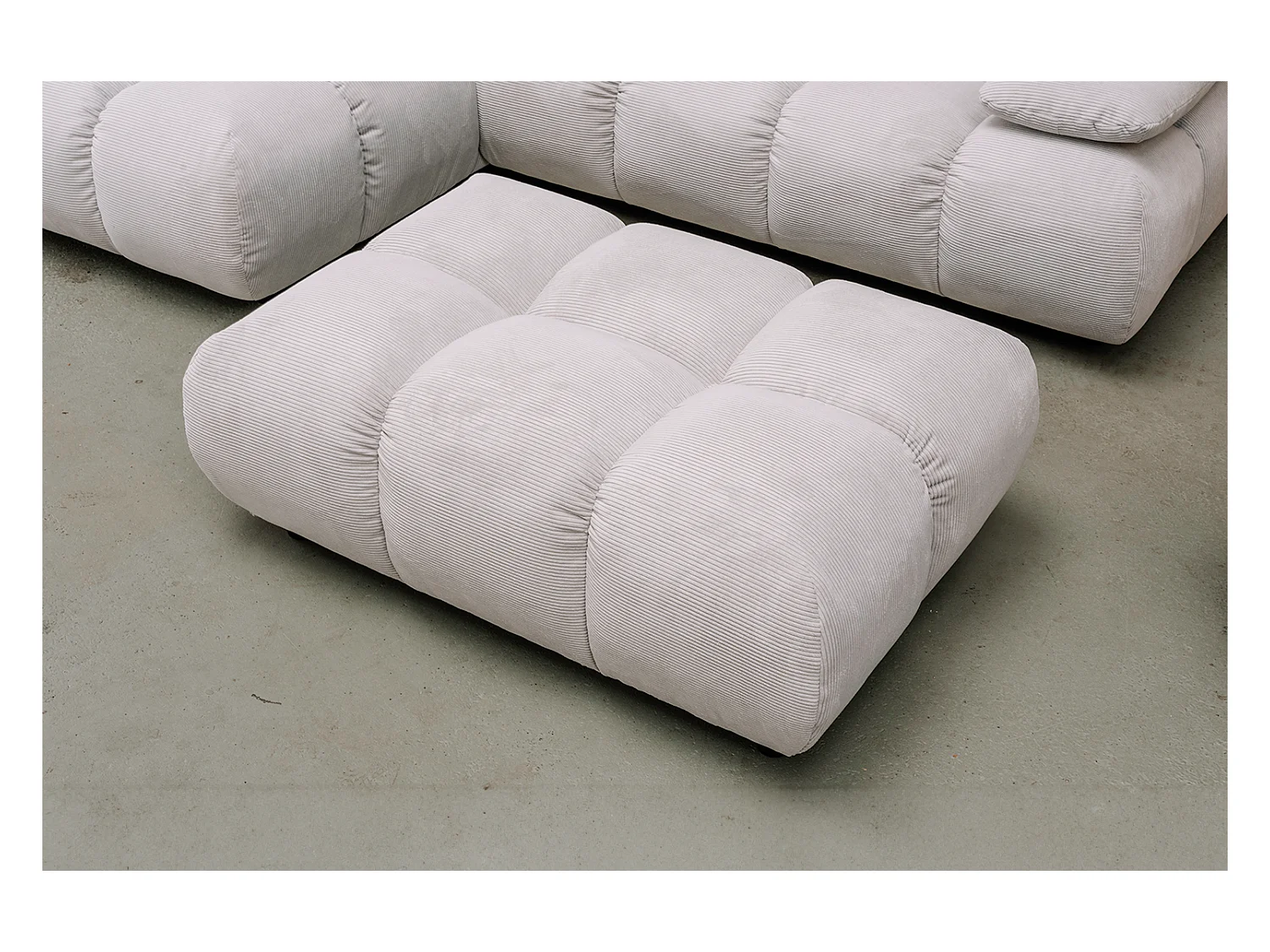 Canapé d'angle - argent Velours côtelé - VIVIEN