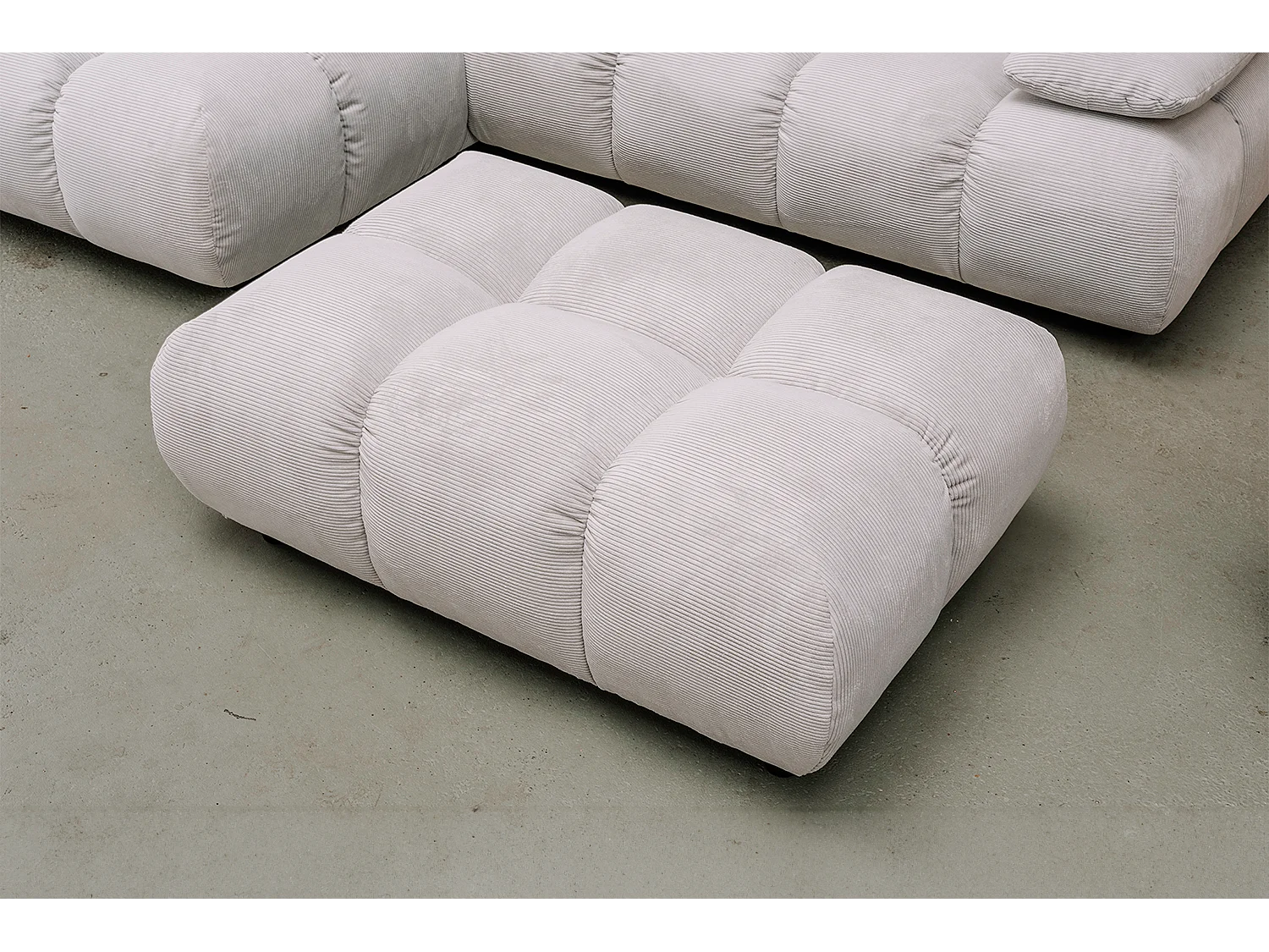 Ecksofa - Silber Cord - VIVIEN