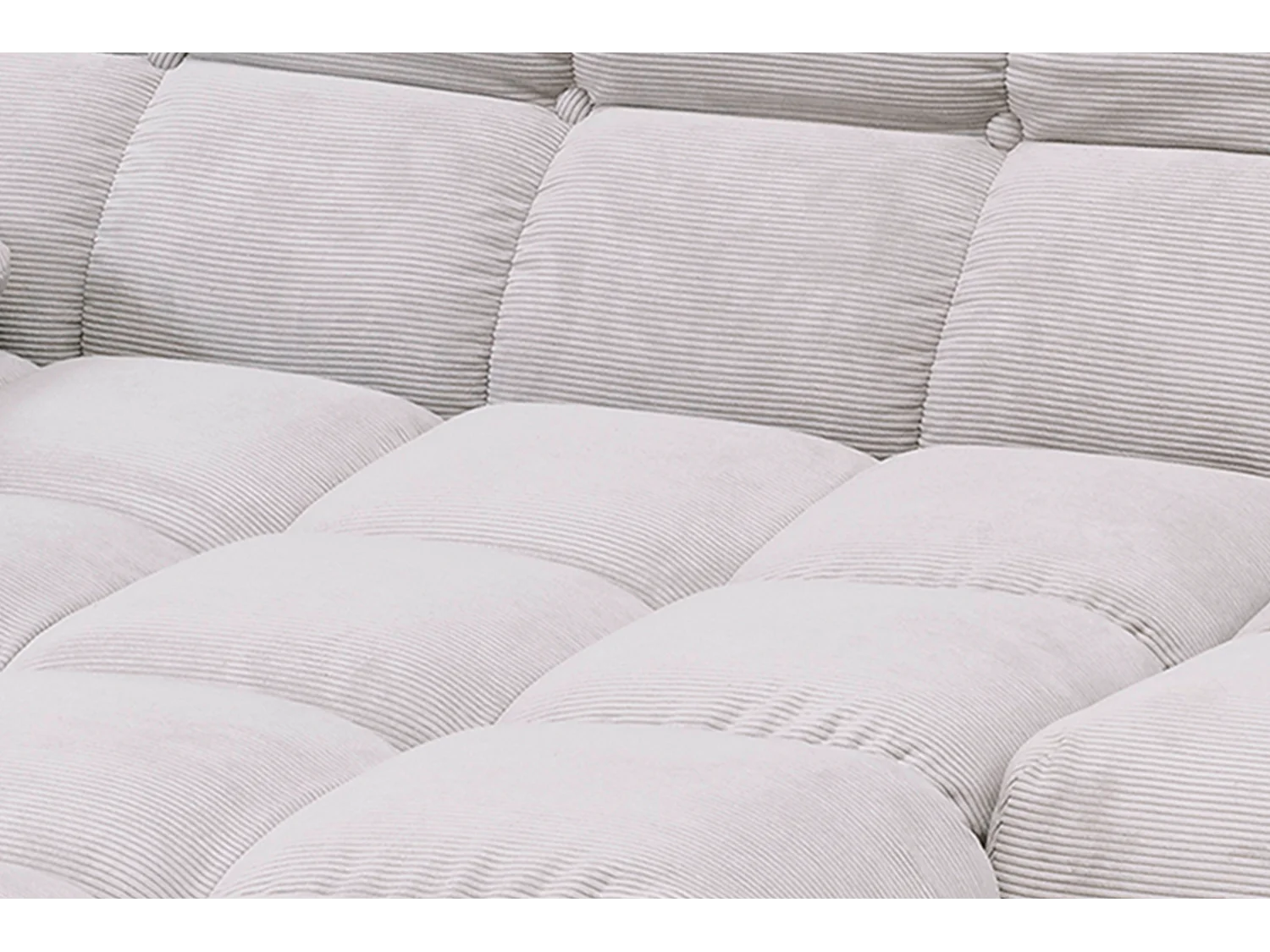 Ecksofa - Silber Cord - VIVIEN