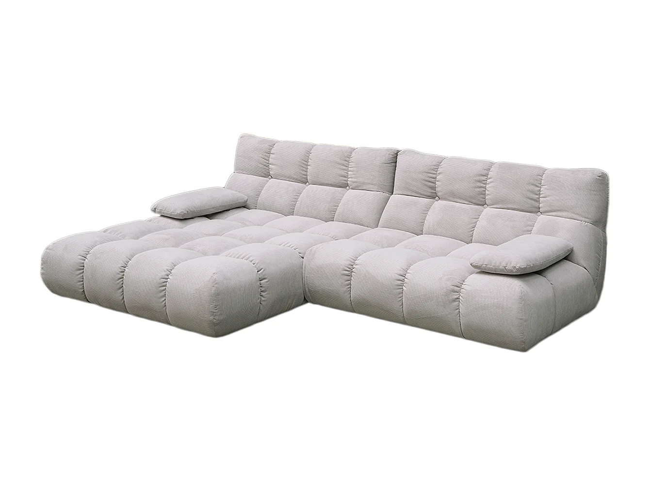 Ecksofa - Silber Cord - VIVIEN