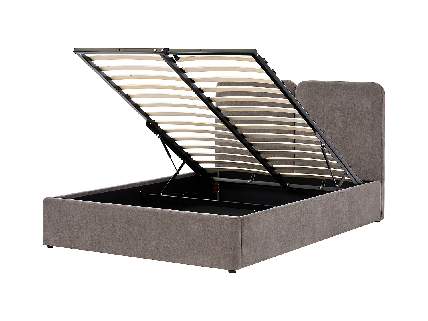 Lit ottoman Tissu ARBOIS 140 x 200 cm Taupe