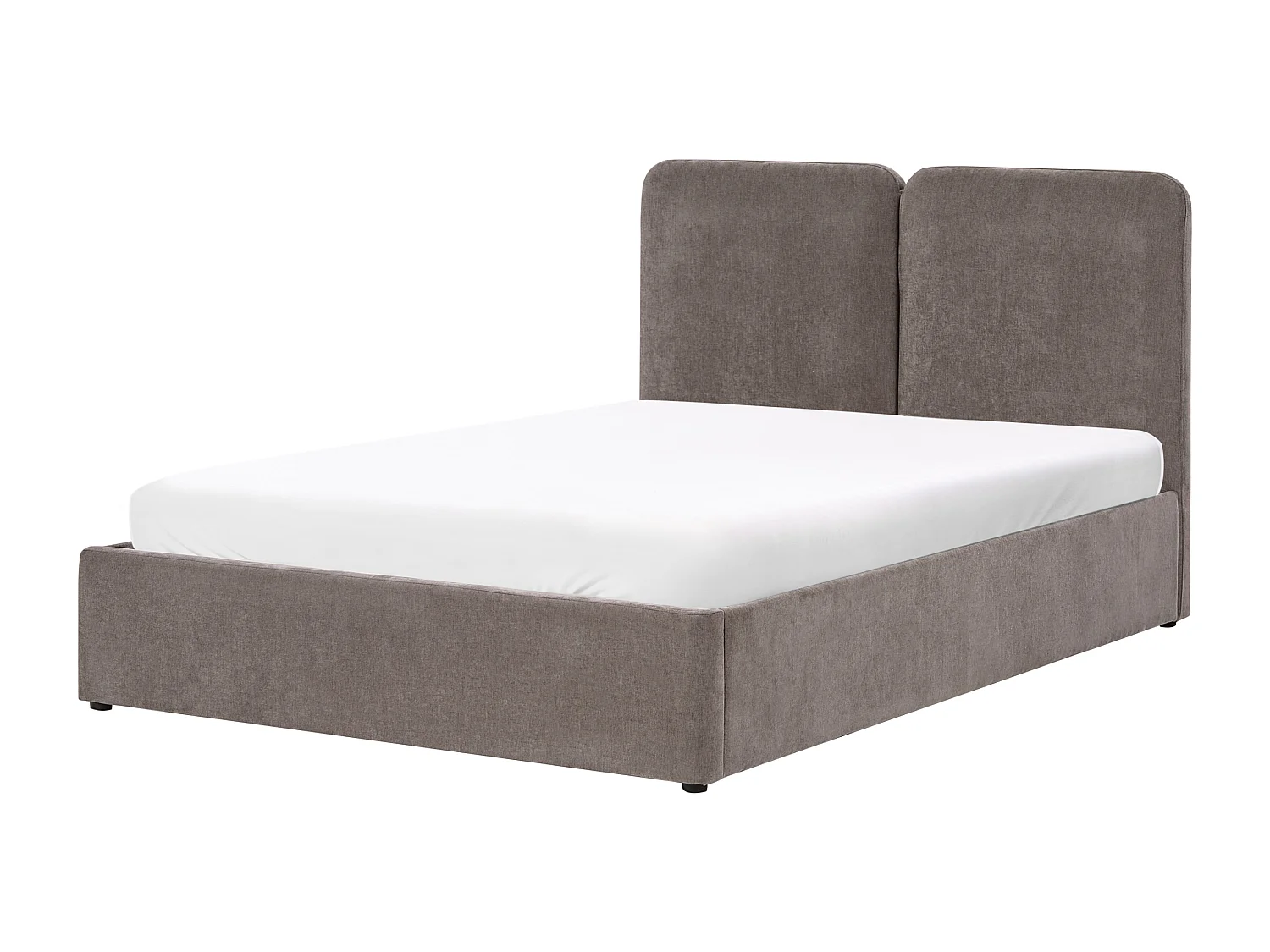 Lit ottoman Tissu chenille ARBOIS 140 x 200 cm Taupe