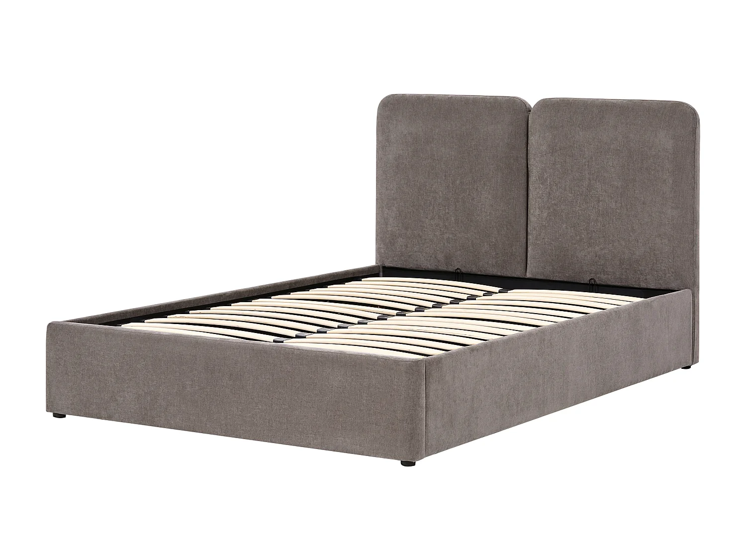 Lit ottoman Tissu chenille ARBOIS 140 x 200 cm Taupe