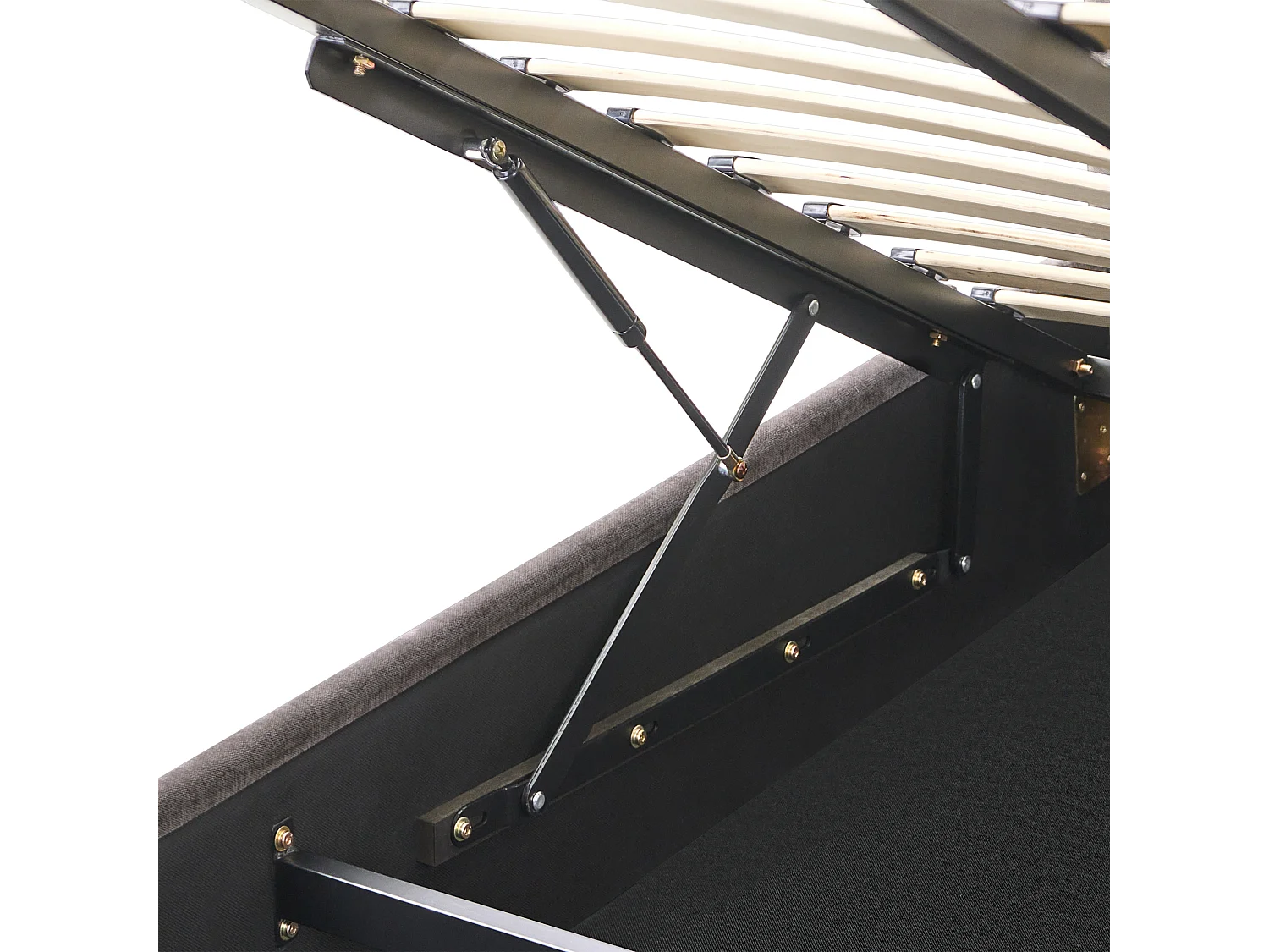 Lit ottoman Tissu chenille ARBOIS 140 x 200 cm Taupe