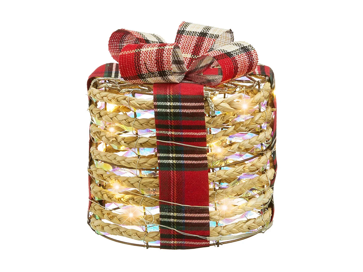 Lot de 3 décorations de Noël LED VEJLEN Cadeaux de Noël 20/25/30 cm Beige