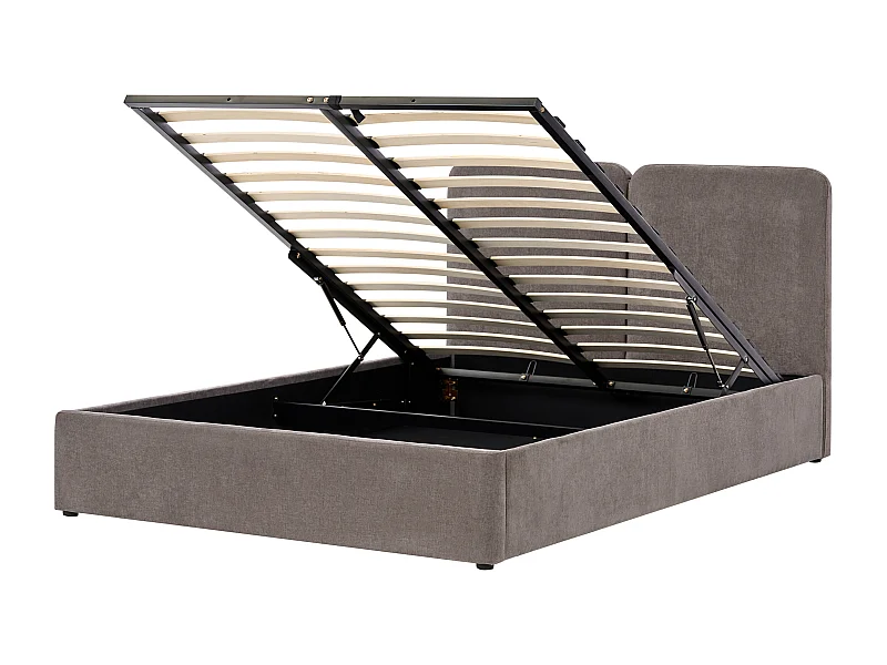 Lit ottoman Tissu ARBOIS 160 x 200 cm Taupe