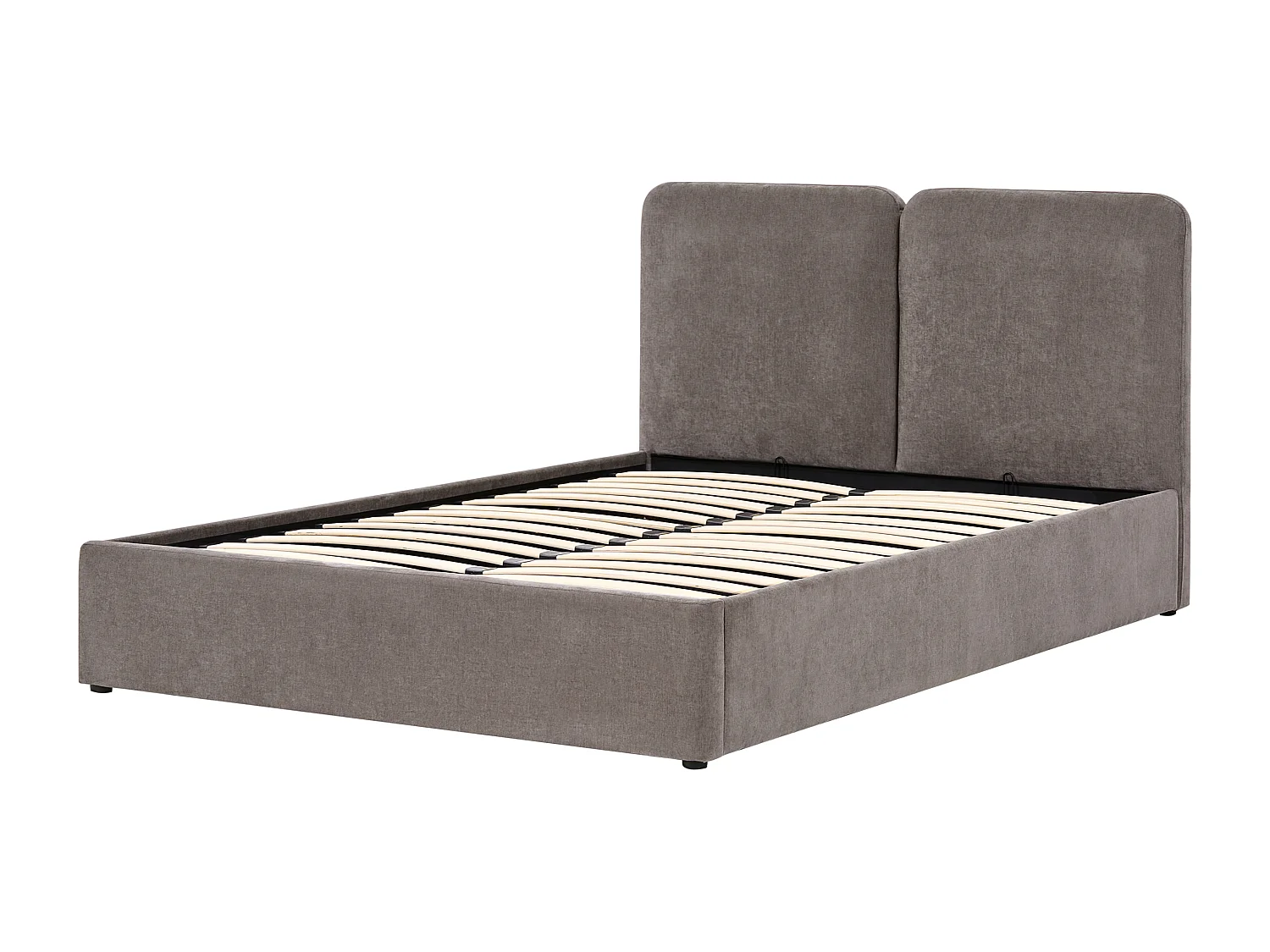 Lit ottoman Tissu chenille ARBOIS 160 x 200 cm Taupe