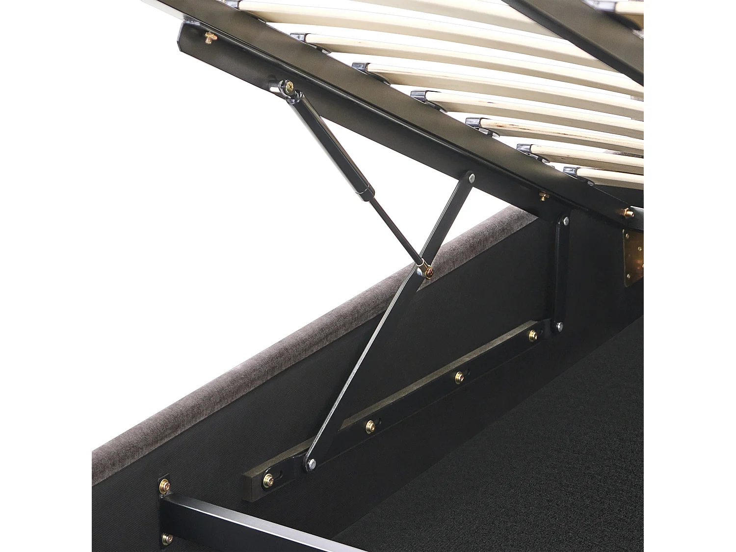 Lit ottoman Tissu chenille ARBOIS 160 x 200 cm Taupe